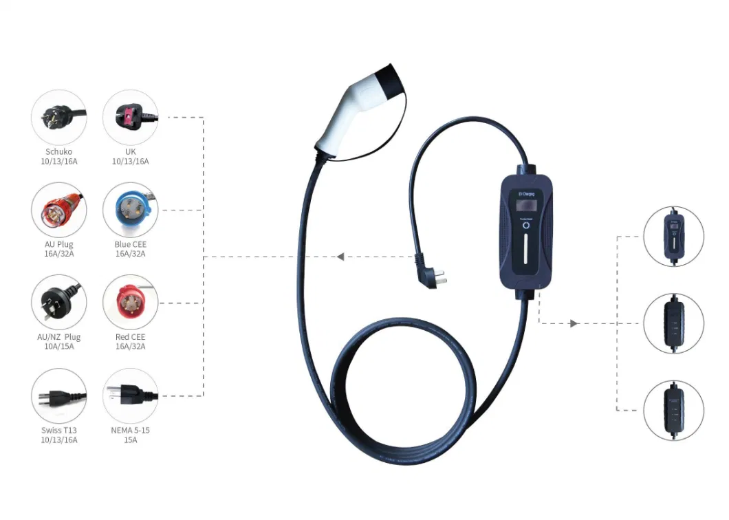 Customized IEC 62196 OEM Portable EV Charger Car Charger