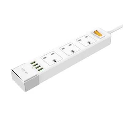 Adattatore da tavolo con presa di prolunga per presa multipla per caricabatterie con 4 porte USB con spina