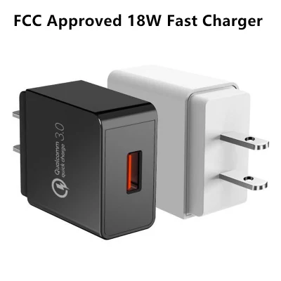 Certificazione ETL/FCC/PSE/Kc Caricatore da muro da viaggio per batteria intelligente per telefono cellulare veloce USB 18W QC3.0 Pd